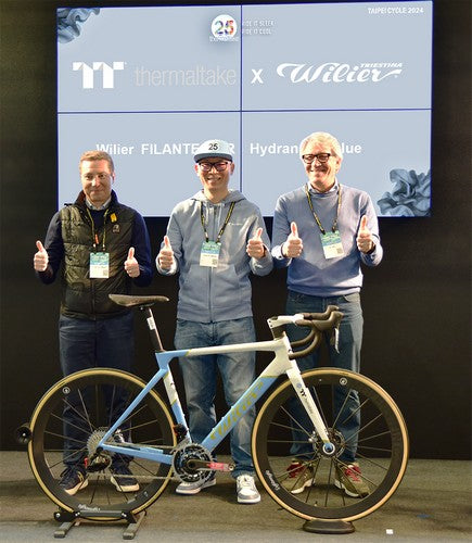 曜越集團與Wilier Triestina義大利一級環法公路車品牌聯名發表  FILANTE SLR繡球花藍空力車