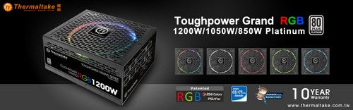 曜越全新Toughpower Grand RGB白金牌系列電源供應器 850W‧1050W‧1200W 繽紛色彩‧一鍵搞定