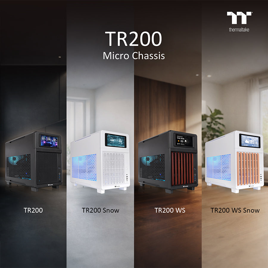 Thermaltake TR200 Series Delivers Mid-Tower Performance in a Compact Design  Minimalist Micro-ATX Chassis with Advanced Cooling, Wood Accent Options, and LCD Customization