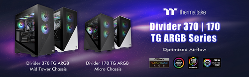 Thermaltake Announces the Divider 370 and 170  TG ARGB Chassis	 Optimized Airflow