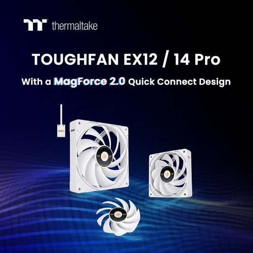 Thermaltake TOUGHFAN EX12/14 Pro Are Now Available in White  Quick Fan Connection with MagForce 2.0