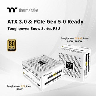 Thermaltake Releases Toughpower GF3 1200W & GF A3 850W/1050W in Snow Edition Thermaltake’s First White PSUs with ATX 3.0 standards and PCIe Gen 5.0 Ready