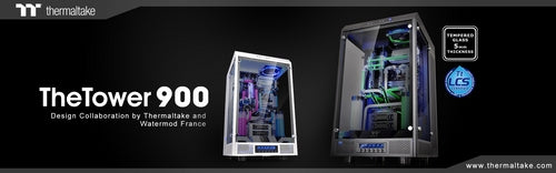 Thermaltake New The Tower 900 E-ATX  Vertical Super Tower Chassis Series at CES 2017 Design collaboration with Watermod France CaseMod Craftsmanship & Innovation Excellence