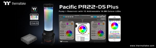 曜越推出新款Pacific PR22-D5 Plus發光電競水箱幫浦組合 1680萬色LED透過軟體控制 呈現繽紛水冷系統