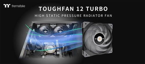 Thermaltake TOUGHFAN 12 Turbo High Static Pressure Radiator Fan Boost your cooling performance with 2500 RPM