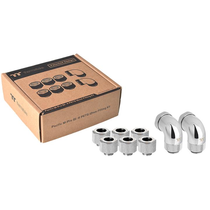 Pacific M-Pro G1/4 PETG 12mm Fitting Kit- Chrome